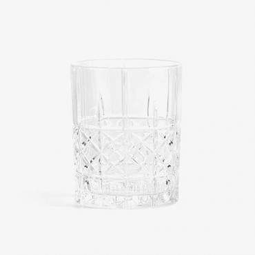 Vertical Stripe Old Fashioned Water Glasses with Luxurious Box, (Set of 6)