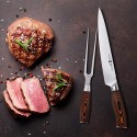  9" Carving Knife & 7" Fork - Professional 2 Pcs Meat Carving Knife Set